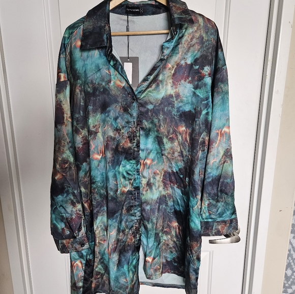 Pretty Little Thing Oversized Shirt SZ 14 - Picture 7 of 9